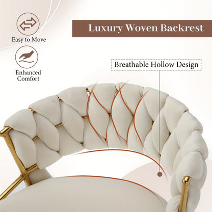 Barstoel – Barkruk – Barstoel Kruk – Barstoel Set – Barstoel Keukenstoel – Verstelbaar – Velvet Bekleding Met Geweven Rugleuning