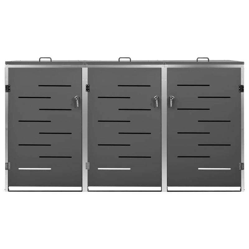 Afvalcontainer – Vuilnisbak – Kliko – Buitenprullenbak – Afvalemmer – Roestvrij Staal & Verzinkt Staal – 3 Ton Capaciteit 207x77,5x115 cm