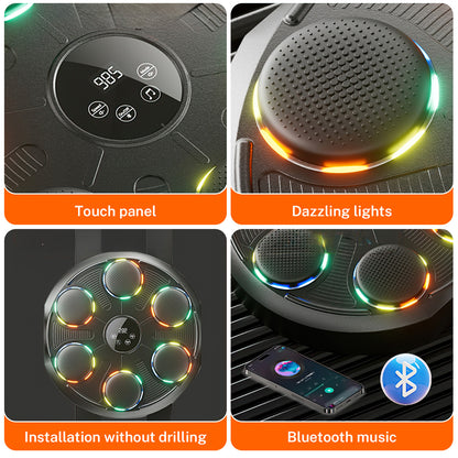 Bluetooth Bokstrainer – Boksmachine – Fitnessapparaat – Trainingsapparaat – Boksbal – Met 2 Paar Handschoenen – 12 Snelheids- & Volumestanden – LED-Teller & 2400mAh Batterij