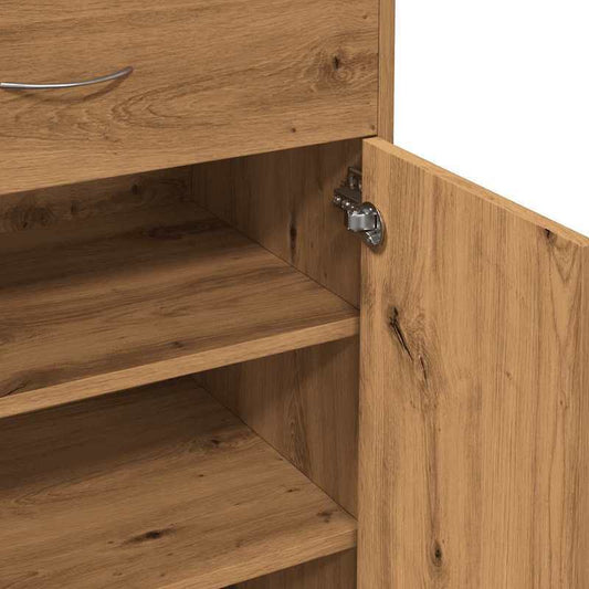 Schoenenkast – Schoenenrek – Schoenopberger – Halmeubel – Opbergkast – Marrone – Handgemaakt Eikenhout – Drie Opbergvlakken Met Lades