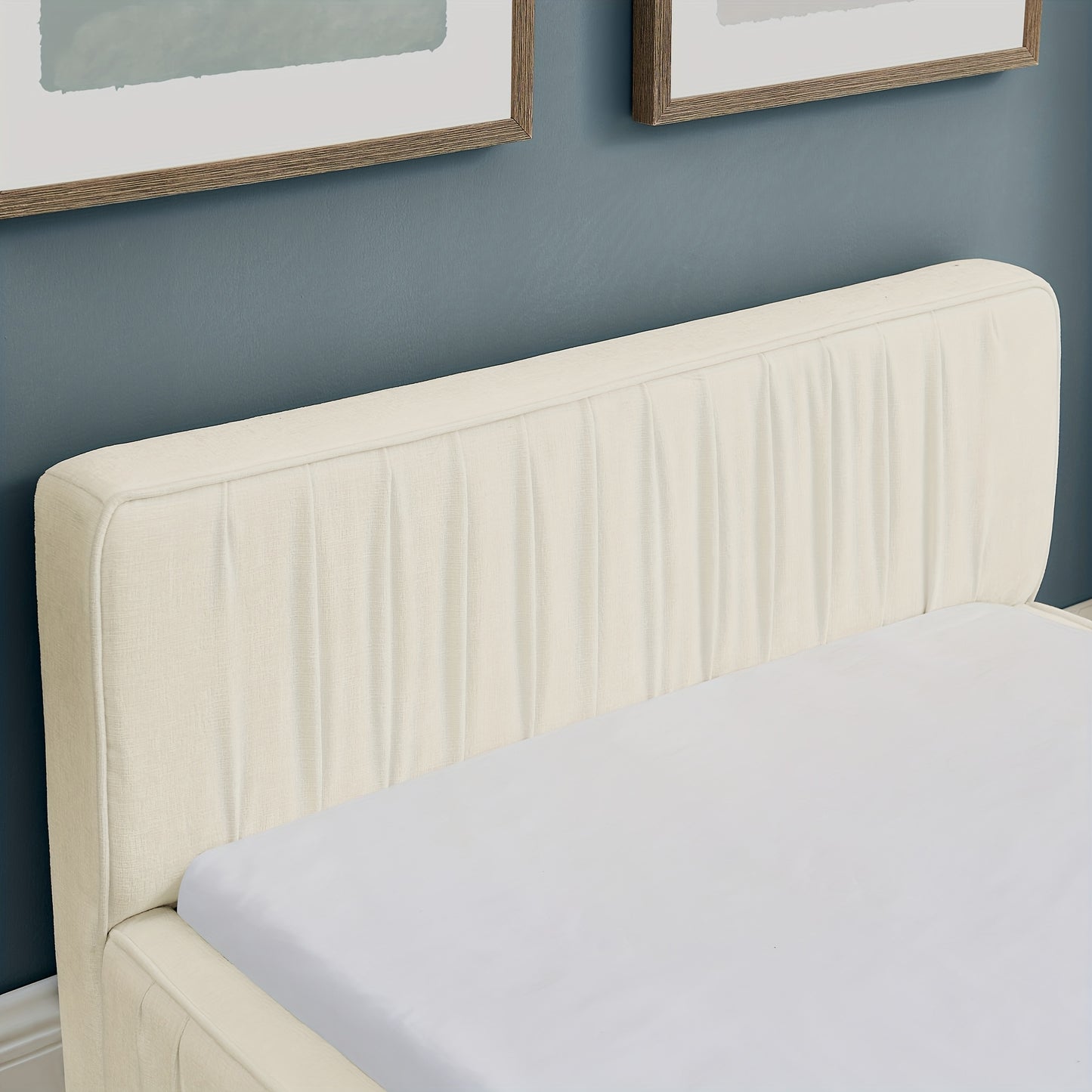 Tweepersoonsbed – Double Bed – Slaapbed – Bedframe – Bed – Modern Design – Zachte Chenille Bekleding – Stevig Houtenvrij Frame – Donkergrijs