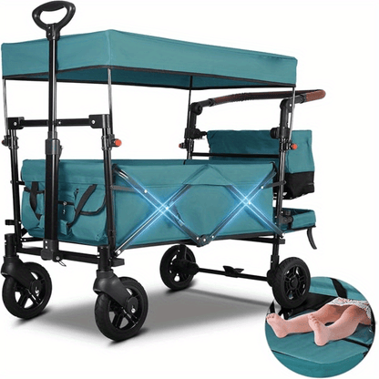 Bolderkar – Opvouwbare Wagen – Kinderwagen – Transportkar – Tuinkar – Draagvermogen 150 Kg – UPF50+ Zonbescherming