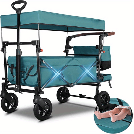 Bolderkar – Opvouwbare Wagen – Kinderwagen – Transportkar – Tuinkar – Draagvermogen 150 Kg – UPF50+ Zonbescherming