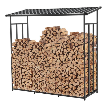 Houtopslagrek – Brandhoutrek – Haardhout Opbergrek – Buiten Houtopslag – Metalen Houtrek – Weerbestendig – 145x143x70 cm