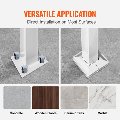 Handrail – Trapleuning – Trapbeugel – Buitenleuning – Smeedijzeren Leuning – Verstelbare Hoogte Tot 106 cm – Weerbestendig Wit Poedercoating