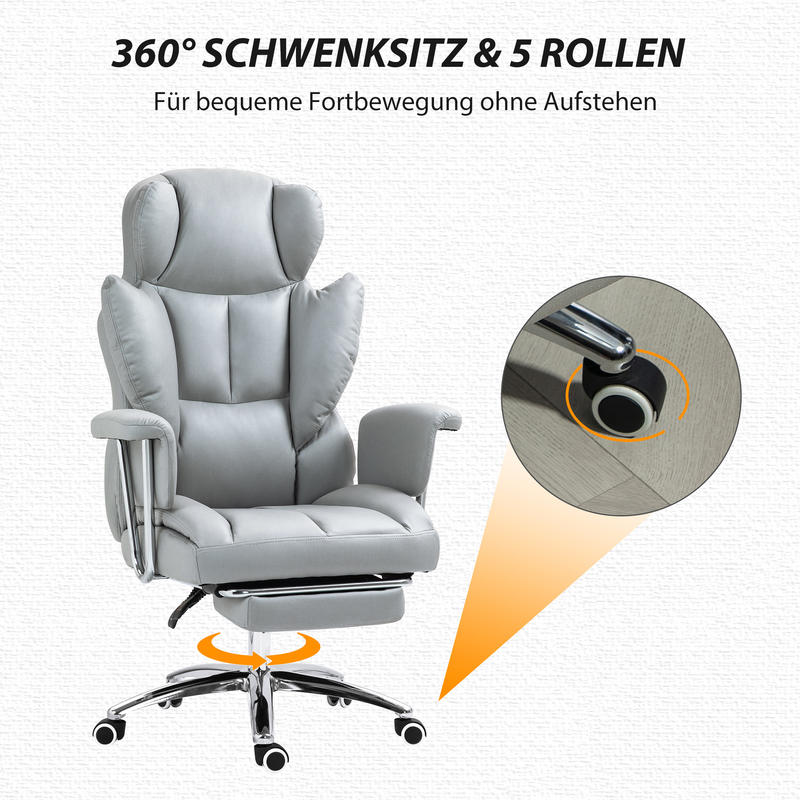 Ergonomische Bureaustoel – Kantoorstoel – Gamingstoel – Desk Chair – Werkstoel – Verstelbare Rugleuning & Hoogte – 360° Draaibaar Met Voetensteun