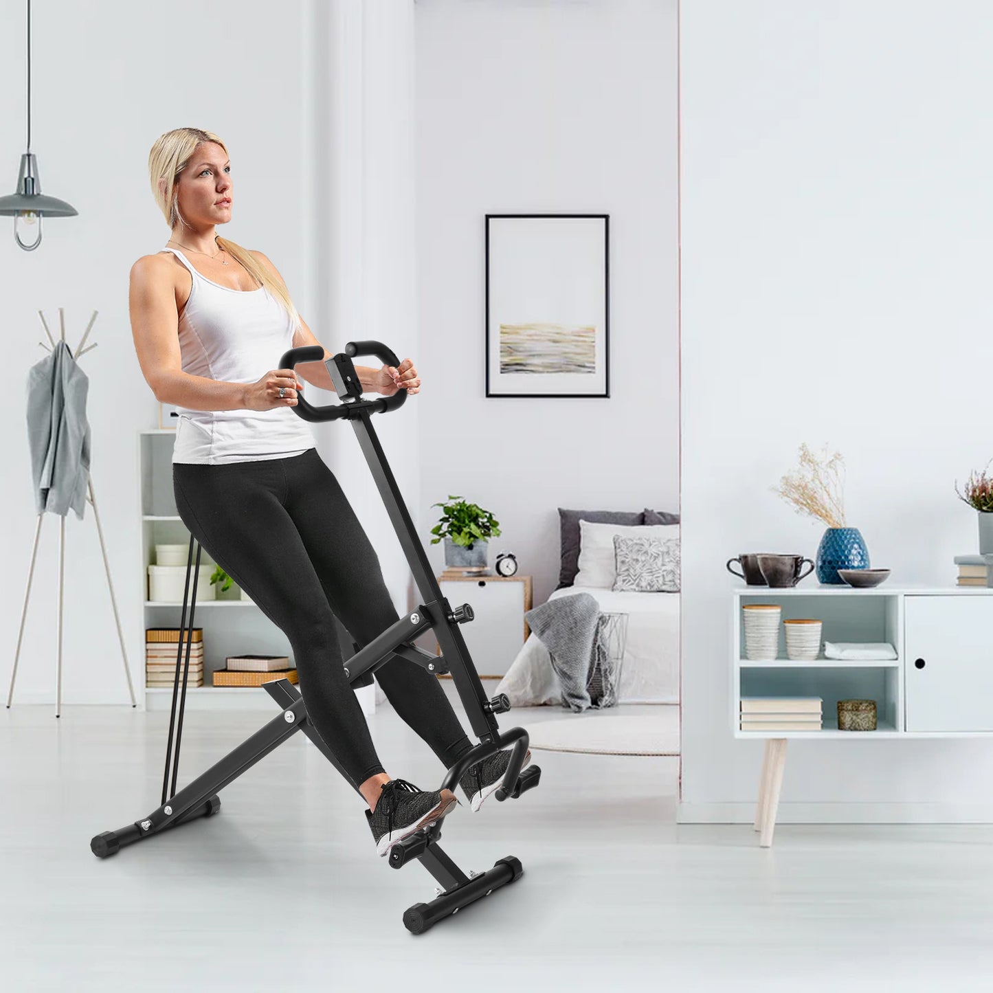 Roeitrainer – Roeimachine – Fitnessapparaat – Roeiapparaat – Opvouwbare Fitnessmachine – Volledige Lichaamstraining – Wolfraamstaal Frame – Max. 120 kg Belastbaar Gewicht