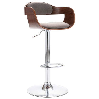Modern Square Plywood Bar Stool with Taupe Fabric -Like Backrest - Sturdy Particle Board-like, Easy Assembly, Square Footrest - Counter Height Chair, Bar, Cafe (No Soft Padding, Durable Wood Furniture