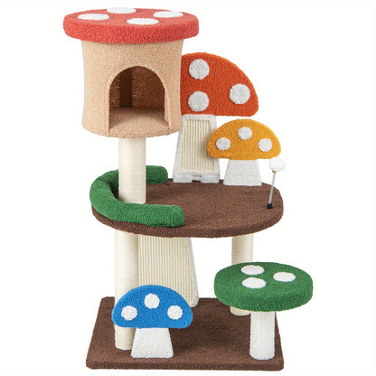 Krabpaal – Kattenboom – Krabmeubel – Krabton – Kattentoren – Meerlaagse Kitten Krabpaal – Natuurlijk Sisal Omwikkeld – Inclusief Knusse Condo en Speelbal
