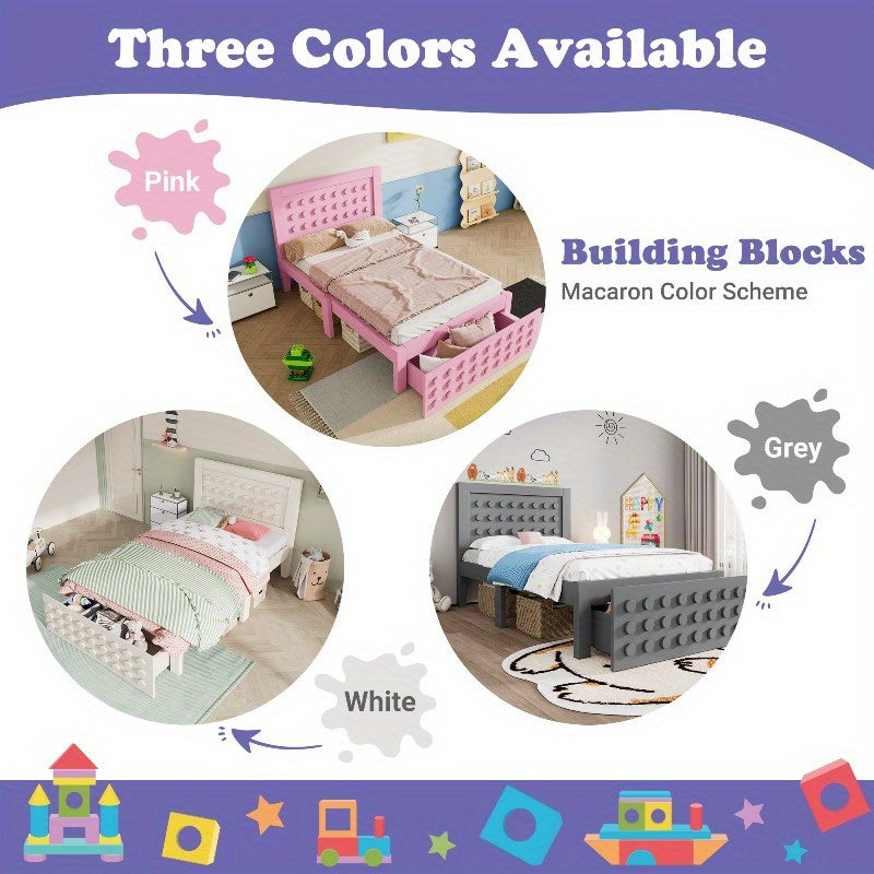 Bedframe Roze – Bedombouw – Bedkast – Opbergbed – Slaapkamerbed – Met Laden – Stevige Constructie – Ruimtebesparend Design
