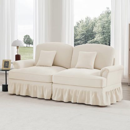 2-zitsbank – Tweezitsbank – Sofa – Zitbank – Bankstel – Chenille Bekleding – Verwijderbare Piping – Flared Armleuningen – Compact Modern Design