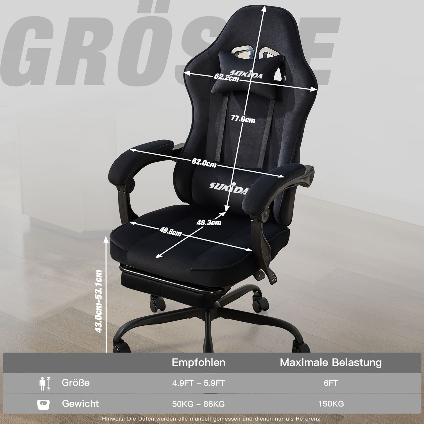 Velvet Gaming Chair – Computer Game Chair – Video Game Chair – Rotatable Office Chair – Ergonomische Gaming Chair – Met Voetensteun – Verkrijgbaar In Grijs