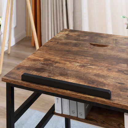 Industriële Bureautafel – Bureau – Werktafel – Computerbureau – Tekentafel – Rustiek Bruin – Kantelbaar Werkblad – Handige Opbergruimte