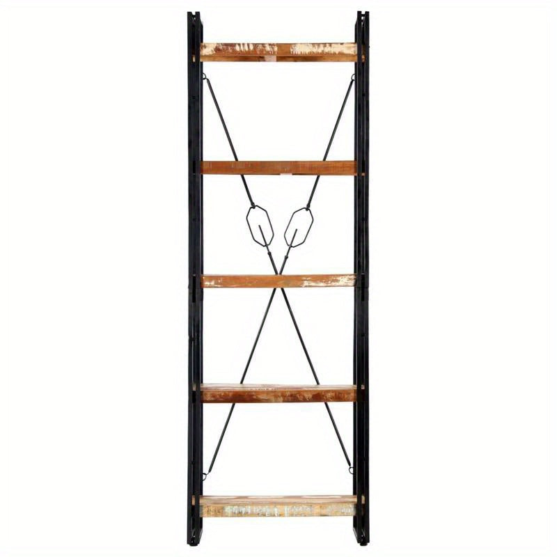 Boekenkast – Boekenrek – Vakkenkast – Opbergkast – Stellingkast – Massief Gerecycled Hout – 5 Planken – 60x30x180 cm – Staand Model