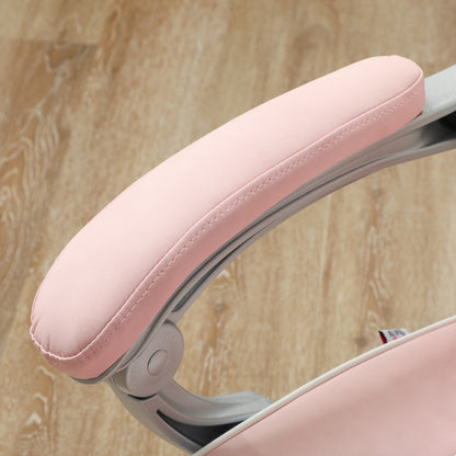 Gamingstoel – Gamestoel – Gaming Chair – Bureaustoel – Game Stoel – Ergonomisch Design – Verstelbare Hoogte 48-55,5 cm – Roze PU Leder – Met Lenden- en Neksteun – Max 120 kg – 360° Draaibaar