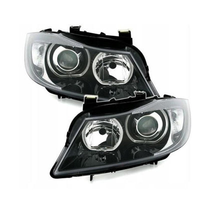 Koplampen BMW E90 – Autolampen – Led Verlichting – Angel Eyes – Auto Lichtunits – H7 Compatible – Witte LED Parklichten – Elektrische Hoogteverstelling