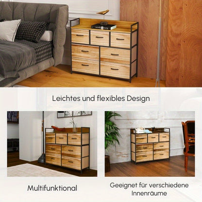 Ladekast – Dressoir – Opbergkast – Kommode – Kastje – 7 Lades – Stof Bekleding – Anti-Kantel Veilig