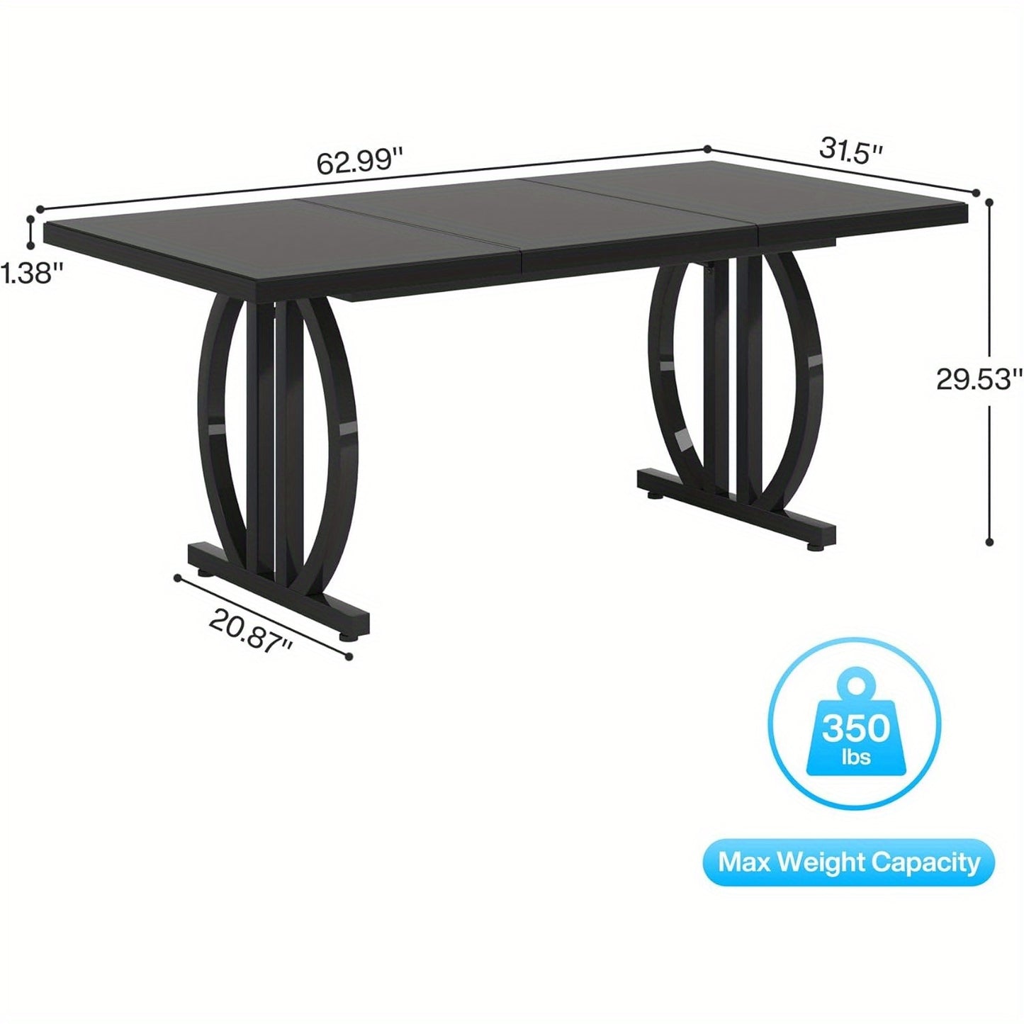Bureau – Werkplek – Computertafel – Schrijftafel – Kantoorbureau – Moderne Industrieel – 160 cm Breed – Metalen Geometrische Onderstel