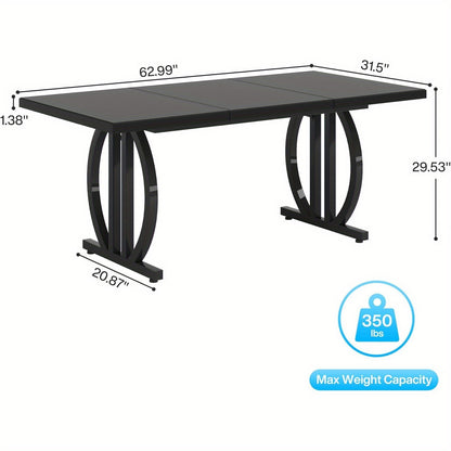 Bureau – Werkplek – Computertafel – Schrijftafel – Kantoorbureau – Moderne Industrieel – 160 cm Breed – Metalen Geometrische Onderstel