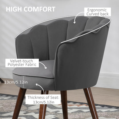 Modern Dark Grey Metal Frame Recliner Armchair with Soft Cushioned Backrest & Seat - Easy Assembly, Sturdy Hard Floor Compatible Design, 66x72x79cm, Classic Contemporary Style for Living Room, Entertainment Center, Salon - Du