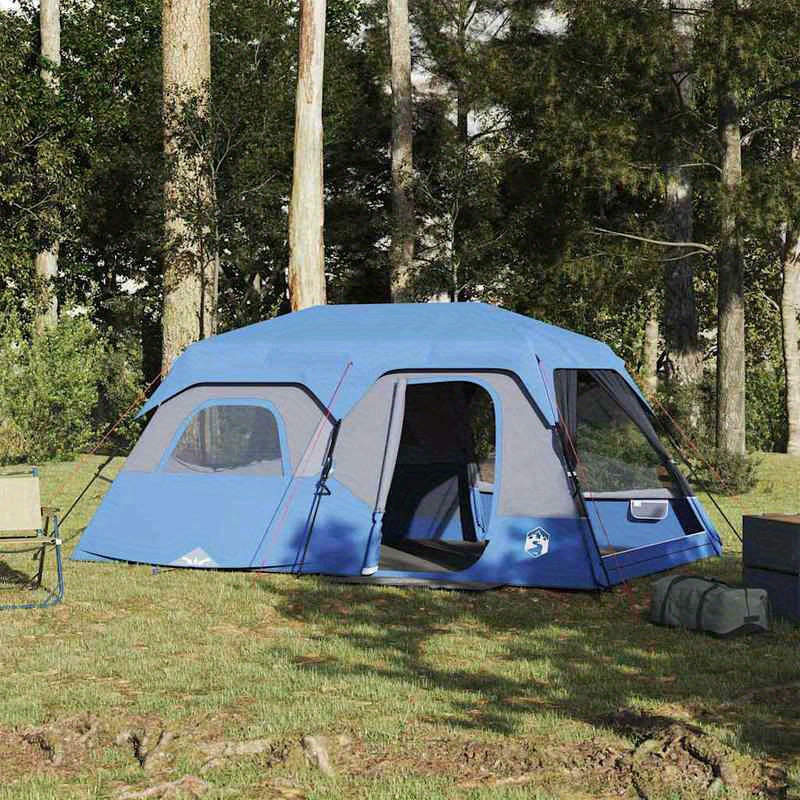 Campingtent – Kampeertent – Familietent – Glamping Tent – Outdoor Tent – Ruim voor 9 Personen – Waterafstotend Polyester – Glasvezel Frame