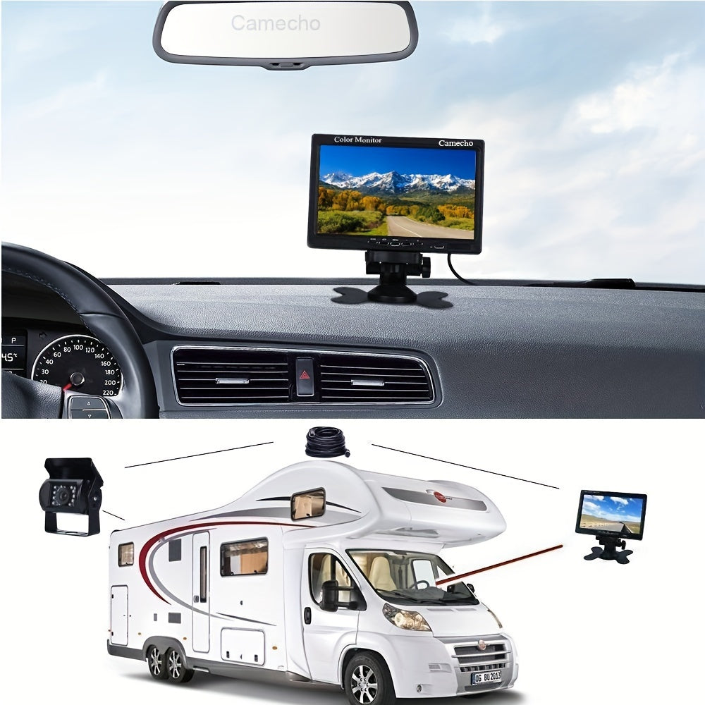 Achteruitrijcamera – Parkeercamera – Backup Camera – Draadloze Camera – Auto Camera – 7 Inch TFT LCD Scherm – 12-24V Met Infrarood Nachtzicht