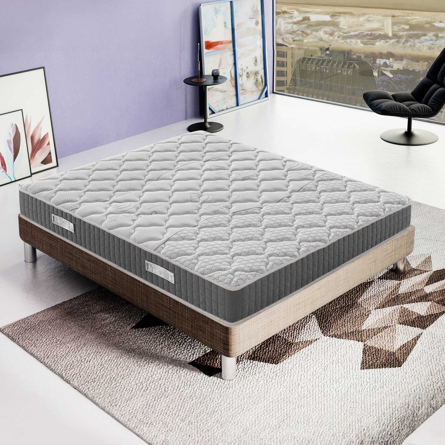 Memory Foam Mattress, 20 cm Height, 5 cm Thermal Memory, with Comfort Zones, Medium/Firm Support, Pressure Point Relief System, Maximum Breathability