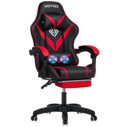 Gamingstoel – Bureaustoel – Gamechair – Zitzak – Relaxstoel – Met Massagefunctie en Voetensteun – Ergonomisch Ontwerp – Verstelbare Rugleuning 135°