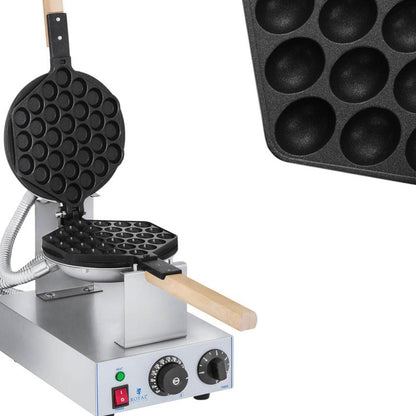 Bubble Waffle Maker Griddle, 1415W, Royal Catering RCWM-1400-B