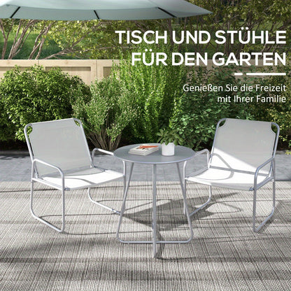 Balkonset – Bistroset – Tuinset – Buitenmeubelset – Zitgroep – Lichtgrijs – Gecoat Staal – Compact Formaat