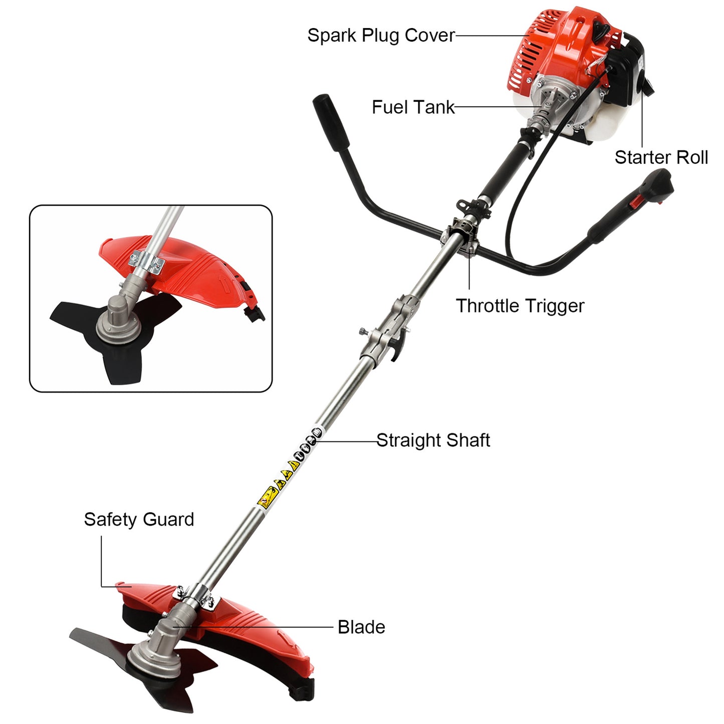 Grasmaaier – Grasmaaier – Grasmaaier Draadloos – Robotmaaier – Grasmaaier Machine – 2-in-1 Benzine Aangedreven – 179,98 cm Maaibreedte – Rugzak Design & Eenvoudig Startmechanisme
