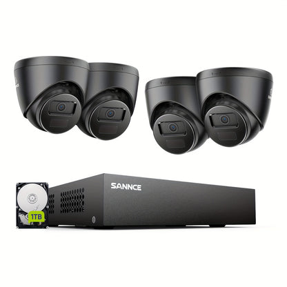 Beveiligingssysteem – Videobewaking – Camerabeveiliging – Surveillance Systeem – Security Camera Set – 4 Full HD 1080P Camera’s – Intelligente Bewegingsdetectie Met 1TB Opslag
