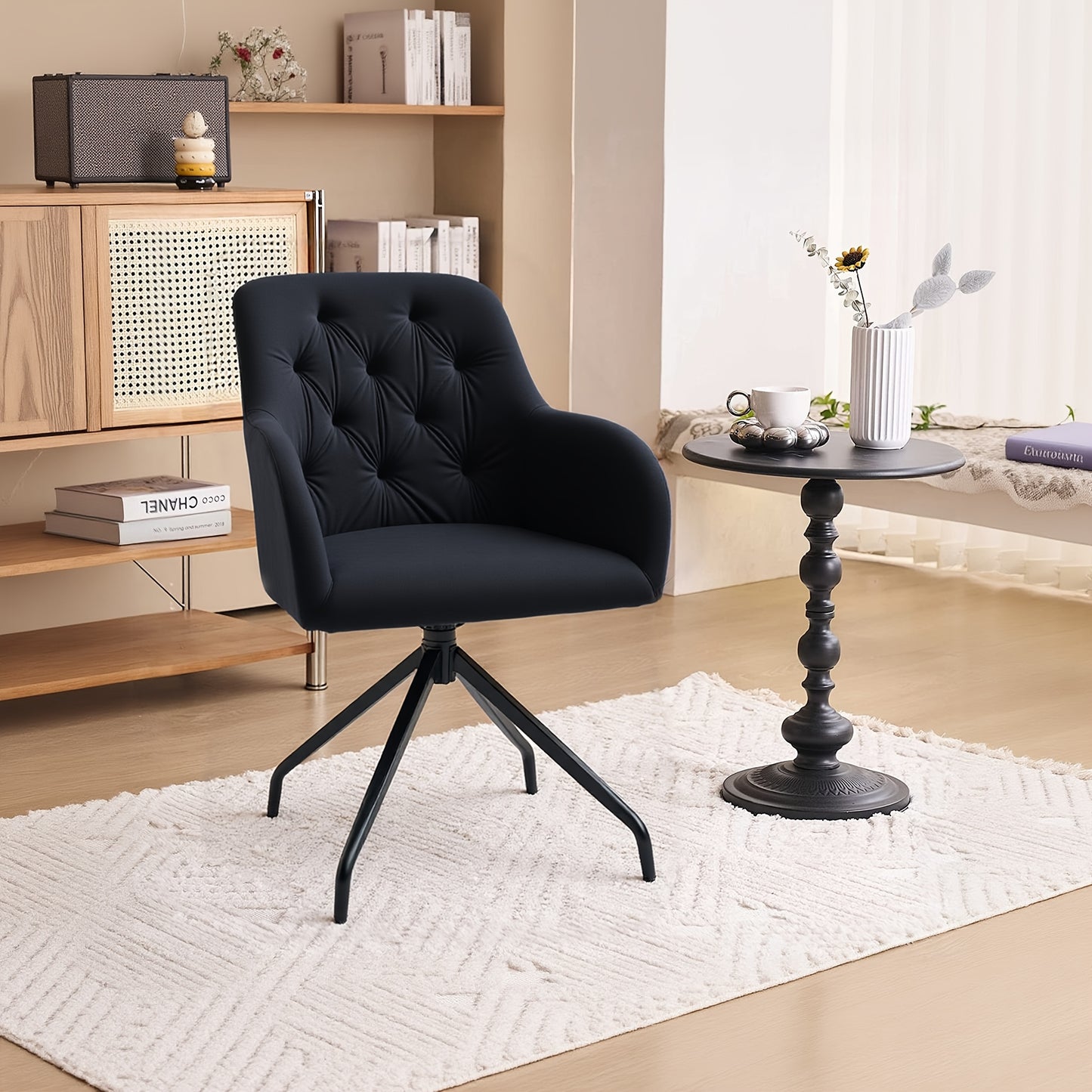 Draaifauteuil – Loungefauteuil – Relaxzetel – Accentstoel – Tweedelige Set Olijfgroen – 360° Draaibaar – Fluweelzachte Bekleding – Stevig Metalen Frame