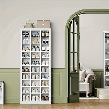 Schoenenkast – Schoenenrek – Schoenensysteem – Schoenopberger – Schoenenkast Wit – Vrijstaand – 30 Vakjes – Verstelbare Planken – Compact – Duurzaam Spaanplaat