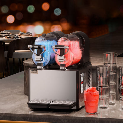 Slushiemachine – Slushmaker – IJsdrankmachine – Frozen Drink Maker – Margarita Machine – 2 x 3 Liter Tanks – 15 Instelbare Temperatuurniveaus