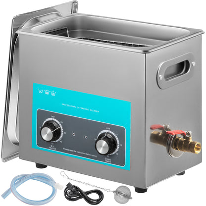 Ultrasone Reinigingsmachine – Ultrasoon Reiniger – Sieradenreiniger – Tafelmodel Reiniger – Roestvrijstalen Tank – 6,5 Liter Inhoud – Verstelbare Verwarming 20-80°C