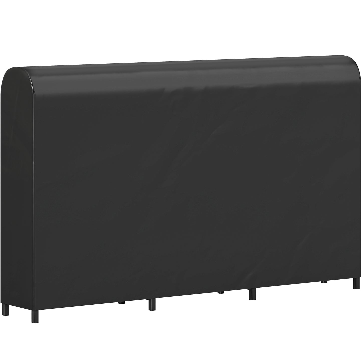 Houtrek – Houtopslag – Brandhoutrek – Buitenhaardrek – Houtbewaarrek – Zwart – 199x30x121 cm – Waterdichte hoes – Max. 300 kg draagvermogen