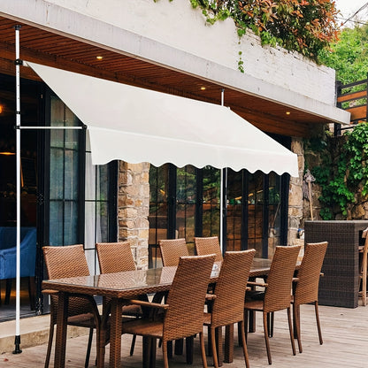 Klemzonwering – Klemmarkies – Zonnescherm – Zonwering Balkon – Buitenzonwering Beige – Verstelbare Hoogte 190-300 cm – Aluminium Frame Duurzaam