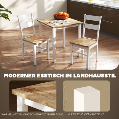Eettafel – Tafel – Meubel – Klaptafel – Eethoek – Rubberhout – Compact 69x69 cm – Stevig en Duurzaam