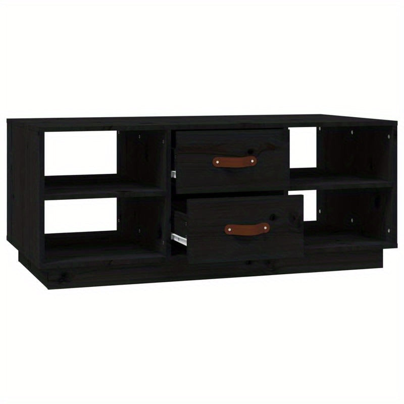 Coffee Table 100X50X41 Cm Solid Pine Wood Black Practical, Removable, Suitable for All Seasons