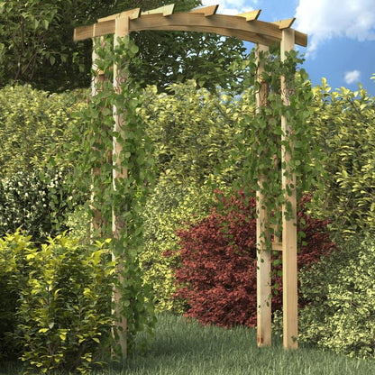 Houten Tuinboog – Tuinboog – Klimsteiger – Klimframe – Boogdoorgang – Bruin – 150 x 60 x 210 cm – Groen Geïmpregneerd Grenenhout