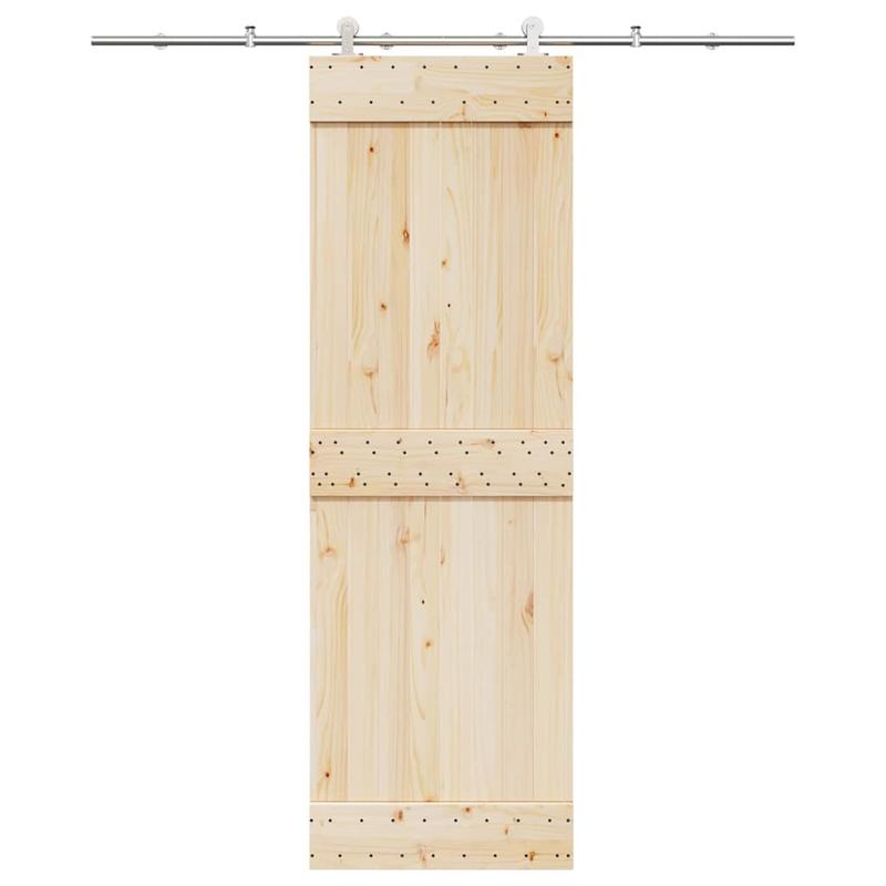 Sliding door fitting set 200cm stainless steel Silvery