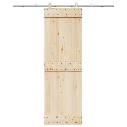 Sliding door fitting set 200cm stainless steel Silvery