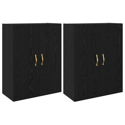Zwarte Wandkast – Wandmeubel – Opbergkast – Hangkast – Muurbekleding – Modern Design – Duurzame MDF Eikenlook – Ruimtebesparend Verticaal 69 cm