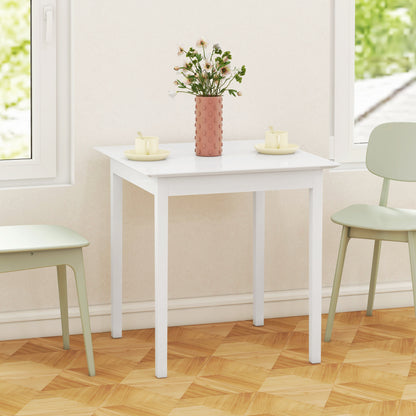 Eettafel – Keukentafel – Vierkante Tafel – Tafel – Tafeltje – Massief Grenenhout – Compact 75x75x76 cm – Wit Gelakt