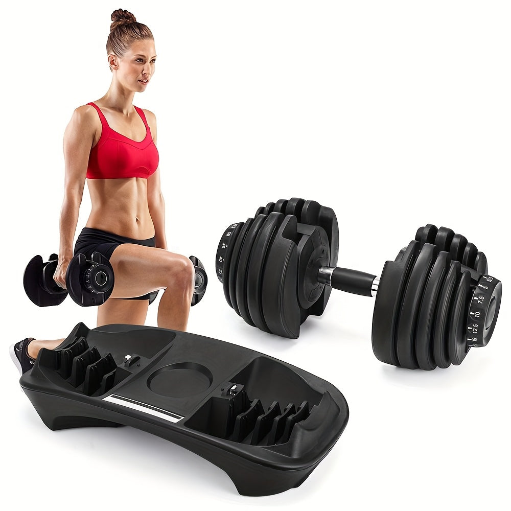 Quickly adjustable dumbbell 24kg, 1 second quick weight change, free weight combination, unisex strength training equipment (single piece)
