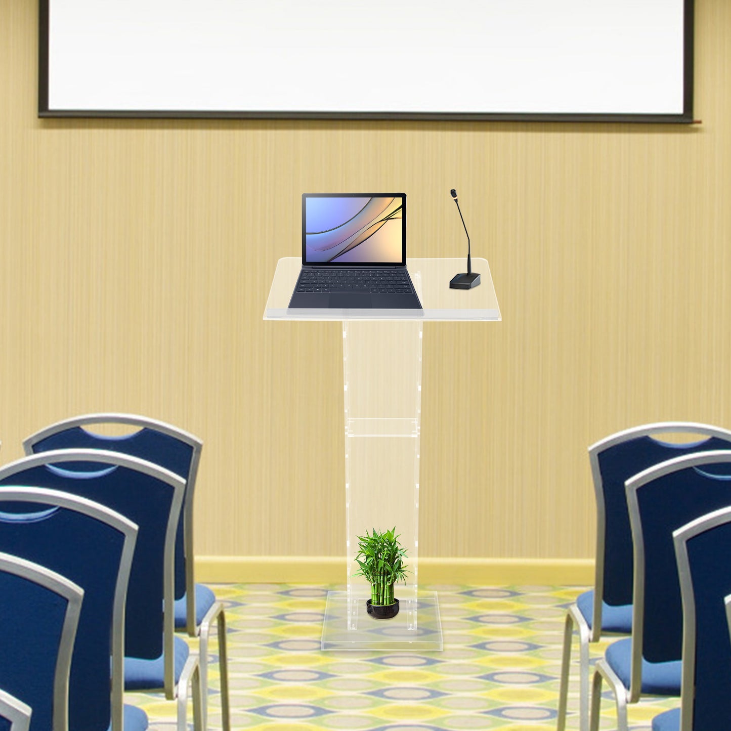 Spreekgestoelte – Lessenaar – Podium – Katheder – Presentatiemeubel – Transparant Acryl – 60x40x110 cm – Stevig en Duurzaam