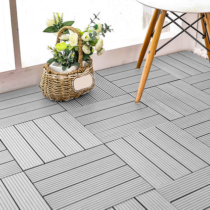 Terrastegels – Kliktegels – Balkonvloer – Patio Tegels – Buitenvloer – Lichtbruin – Duurzaam Vinyl – Eenvoudige Installatie
