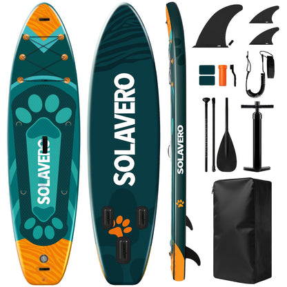 Stand-Up Paddleboard – SUP Board – Opblaasbaar Board – Surfplank – Peddelboard – Ruim En Stabiel – Non-Slip EVA Dek – Inclusief Verstelbare Peddel En Handpomp – Afneembare Vinnen – Veiligheidsharnas – Rugzak – 304x84x15 cm – Duurzaam PVC