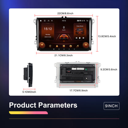 9-inch Autoradio – Android Auto Radio – GPS Navigatie – Double DIN Radio – 9 Inch Touchscreen – Android 13 Systeem – Draadloze CarPlay – Achteruitrijcamera & SWC Ondersteuning